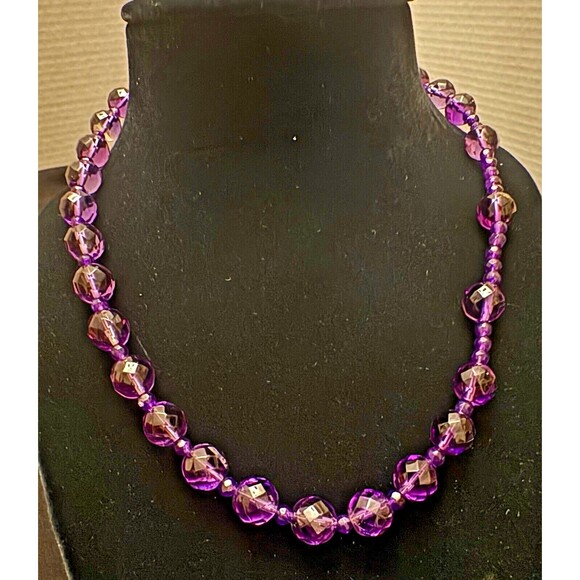 Handmade Amethyst Bead Necklace, 18 Inches - Picture 1 of 3